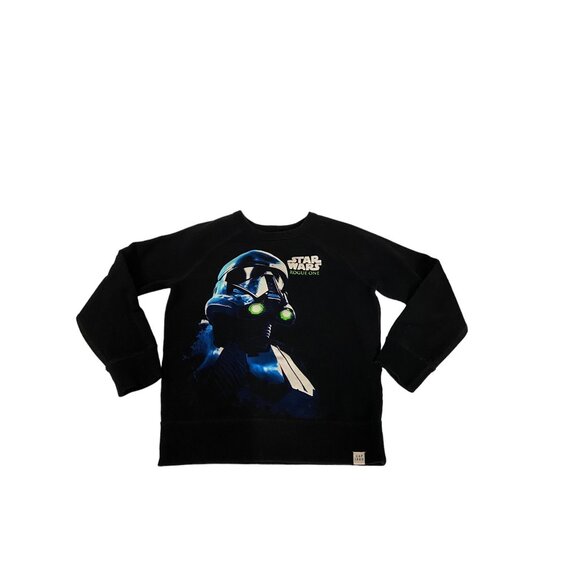 Gap Star Wars Rogue One Crewneck Sweatshirt Black Size S (6-7) Casual Cozy - Picture 1 of 12